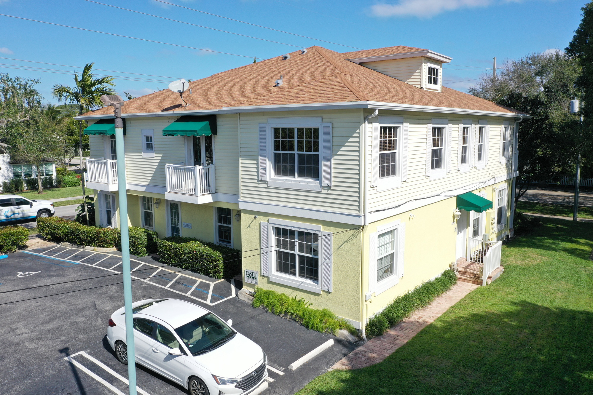 150 N Swinton Avenue — mixed-use building on the corner in downtown Delray Beach